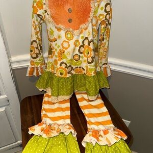 Giggle Moon Floral & Striped Kids Boutique Set